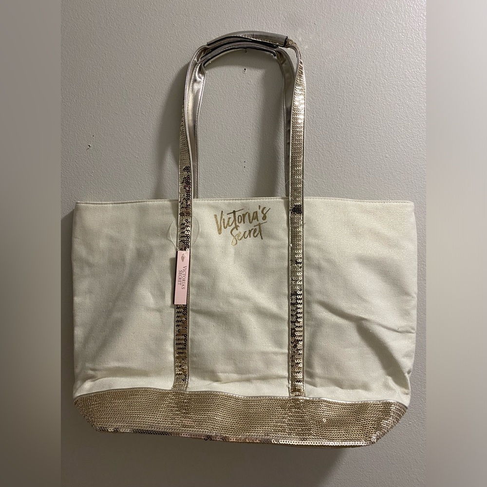NWT Victoria’s Secret Gold Sequin Tote